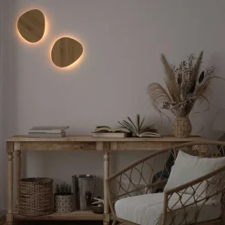 Aplique mural en bois pour intérieur TRINA 12W - Lumière indirecte chaude 2700K avec éclairage arrière - IP20