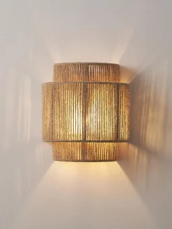 Aplique Murale Moderne en Corde de Jute DALIA E27 Lampes Tissées à la Main pour Chambre et Salon