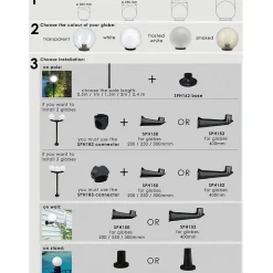 APOLUX: Sphère d'extérieur en PMMA, 300mm, E27, 