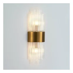 Applique art déco verre métal doré - Almeria