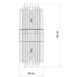 Applique art déco verre métal doré - Almeria