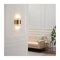 Applique art déco verre métal doré - Almeria