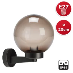Applique avec sphère pour extérieur en PMMA, 200mm, Culot E27, ambré