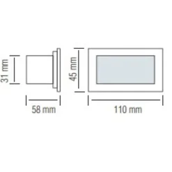 Applique balise murale LED rectangulaire 1.2W IP54