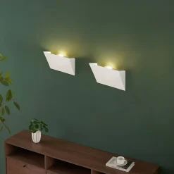 Applique blanche carré incliné en gypse - Norys