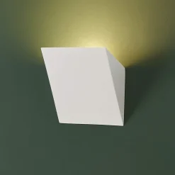 Applique blanche carré incliné en gypse - Norys