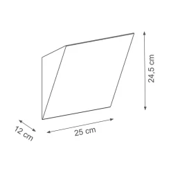 Applique blanche carré incliné en gypse - Norys