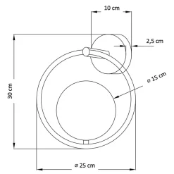 Applique boule en verre suspendue sur anneau doré - Steya