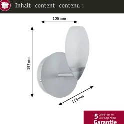 Applique Carina IP44 G9 230V max. 28W gradable Chrome mat Satiné