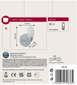 Applique Carina IP44 G9 230V max. 28W gradable Chrome mat Satiné