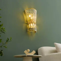 Applique chic cristal transparent et métal doré - Giova