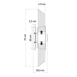 Applique chic en verre et métal doré - Denia