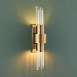 Applique chic en verre et métal doré - Denia