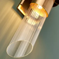 Applique chic en verre et métal doré - Denia