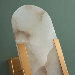 Applique chic métal doré et albâtre blanc - Enola