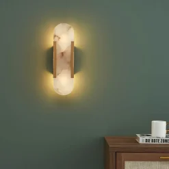 Applique chic métal doré et albâtre blanc - Enola