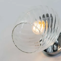 Applique chromée verre transparent texturé - Cassia