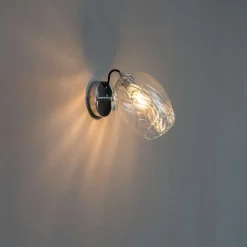 Applique chromée verre transparent texturé - Cassia