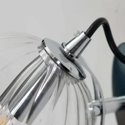 Applique chromée verre transparent texturé - Cassia