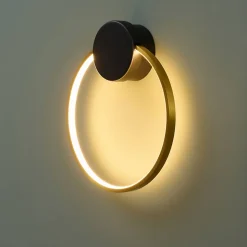 Applique circulaire noire et laiton 30 cm - Alisa