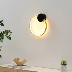 Applique circulaire noire et laiton 30 cm - Alisa