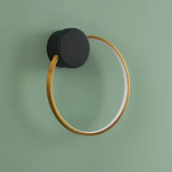 Applique circulaire noire et laiton 30 cm - Alisa