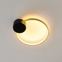 Applique circulaire noire et laiton 30 cm - Alisa