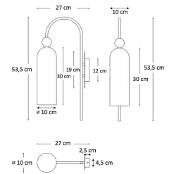 Applique cloche dorée verre ambré texturé - Leonora
