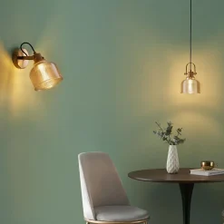 Applique cloche verre ambré texturé - Vela