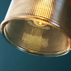 Applique cloche verre ambré texturé - Vela