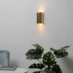 Applique cylindrique en plâtre et feuille dorée - Aries