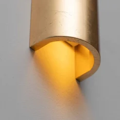 Applique cylindrique en plâtre et feuille dorée - Aries