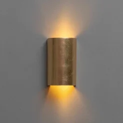 Applique cylindrique en plâtre et feuille dorée - Aries