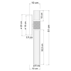 Applique cylindrique finition laiton art déco verre ambré - Cyllia