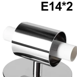 Applique de salle de bain design moderne 30 cm, structure métallique chromée avec diffuseurs en verre opalin, 2xE14, IP44