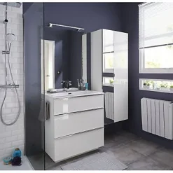 Applique de salle de bain LED IP44 alu chromé l.60 cm, Pamili