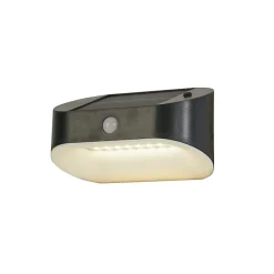 Applique demi lune ABS plastique Gris et polycarbonate givré avec detect infrarouge 1.2w 160 Lumens 3000k SOLAR LED