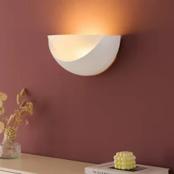 Applique demi-circulaire blanche en gypse - Gillian