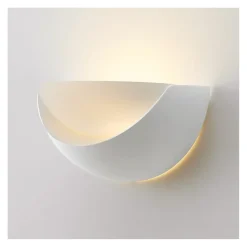 Applique demi-circulaire blanche en gypse - Gillian