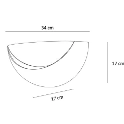 Applique demi-circulaire blanche en gypse - Gillian