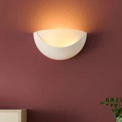 Applique demi-circulaire blanche en gypse - Gillian