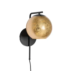 Applique design noir avec verre doré - Bert