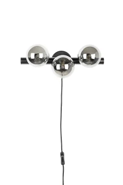 Applique design noir mat 3 boules de verre - Boite à design