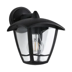 Applique d'extérieur Classic Curved IP44 164x225mm max. 12W 230V Clair Noir Matière plastique