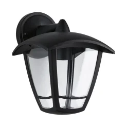 Applique d'extérieur Classic Curved IP44 164x225mm max. 12W 230V Clair Noir Matière plastique