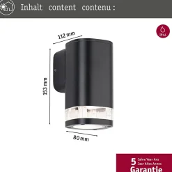 Applique d'extérieur Colum résistant à l'eau de mer IP44 80x153mm max. 20W 230V Anthracite Aluminium