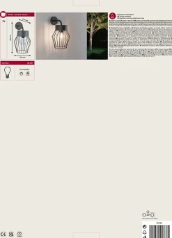 Applique d'extérieur Lanka résistant à l'eau de mer IP44 205x360mm max. 40W 230V Anthracite Aluminium