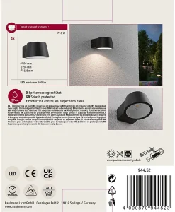 Applique d'extérieur LED Capea IP44 96x128mm 3000K 6W 500lm 230V 98 Anthracite Aluminium
