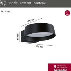 Applique d'extérieur LED Capea Grand IP44 162x195mm 3000K 11,5W 1050lm 230V 108 Anthracite Alu moulé sous pression