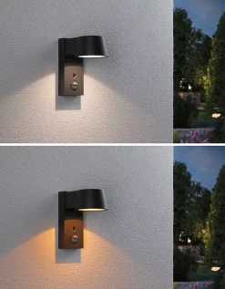 Applique d'extérieur LED Capea Détecteur de mouvement crépusculaire (IR) favorable aux insectes IP44 96x165mm Tunable Warm 6W 450l